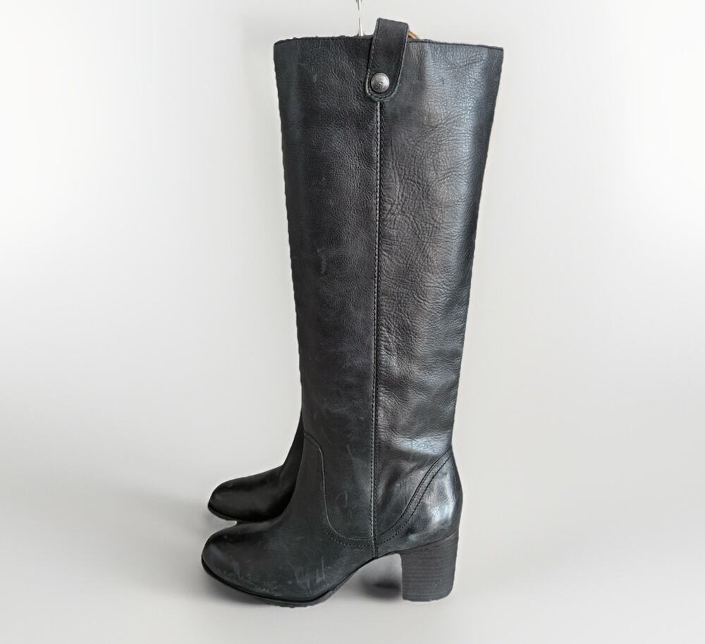 VINCE CAMUTO 'Gianna' Black Leather Knee-Hi Boots US 7.5 B EU 37.5 - BEAUTIFUL!